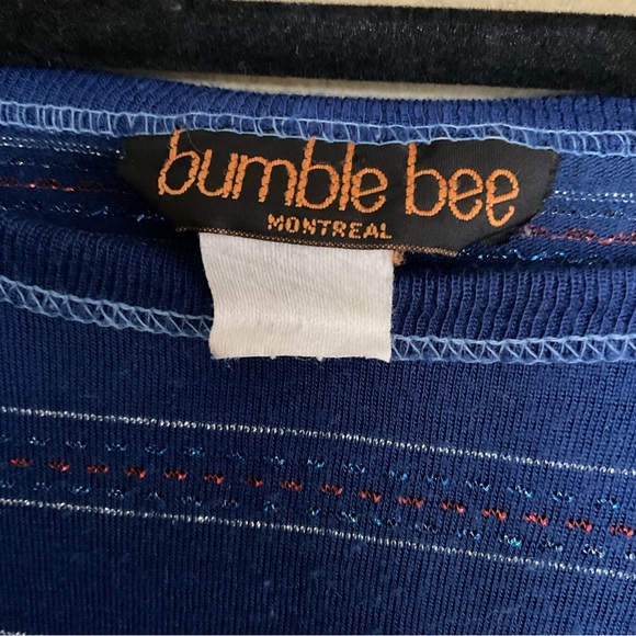 Vintage 70s 80s Union Made Bumble Bee Metallic Knit Batwing Top - Picture 4 of 7
